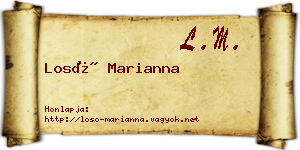Losó Marianna névjegykártya